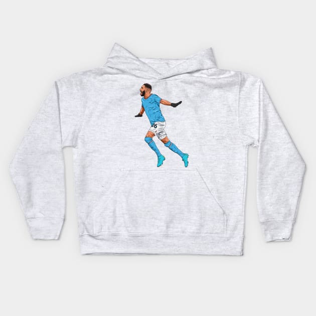 Riyad Mahrez Kids Hoodie by Ades_194